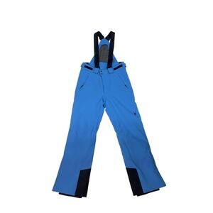 Spyder Bib Snow Pants Mens Medium Blue EXO Shield Insulated Ski Snowboard Winter